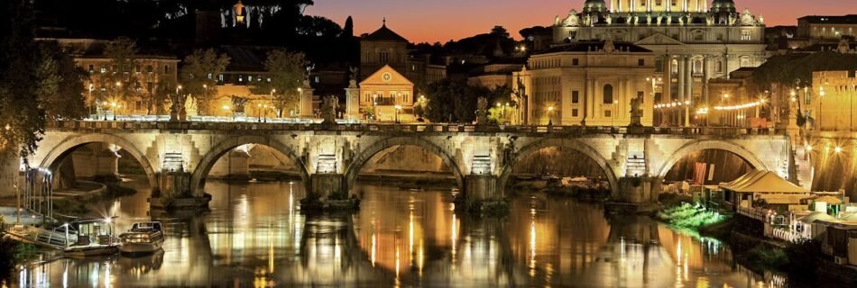 Street view in Rome, Italy, with historic buildings, classic Roman architecture, and a calm urban atmosphere.
