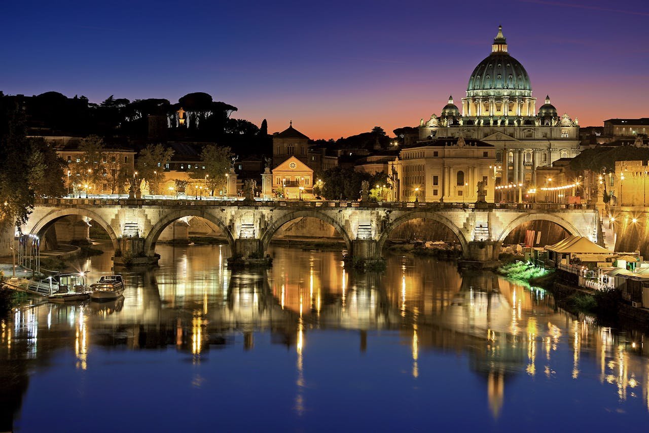 Street view in Rome, Italy, with historic buildings, classic Roman architecture, and a calm urban atmosphere.